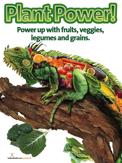 Plant Power Poster for Fruit and Vegetable Promotion - Nutrition Poster - Motivational Poster - Nutrition Education Store