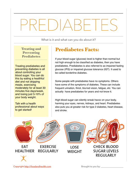 Prediabetes Poster - Nutrition Education Store