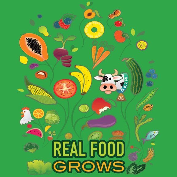 Real Food Grows Stickers 2" - Pack of 100 - Nutrition Education Store