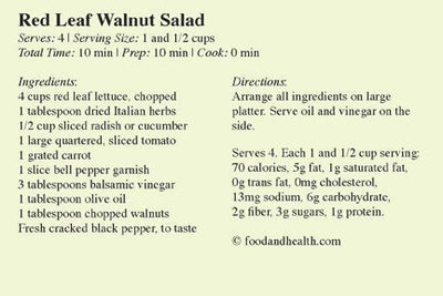 Recipe Card - Salad - 25 Pack - Nutrition Education Store