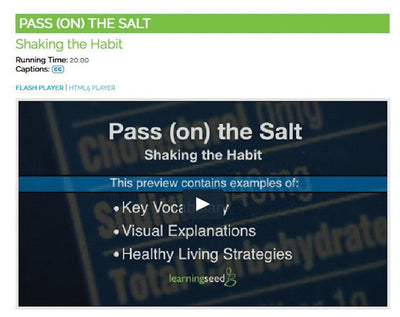 Salt DVD - Salt Video - Salt and Sodium Education - Nutrition Education DVD - Nutrition Education Store