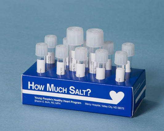 How Much Salt is In My Food - Test Tubes With Salt - Nutrition Education Visual for Heart Health