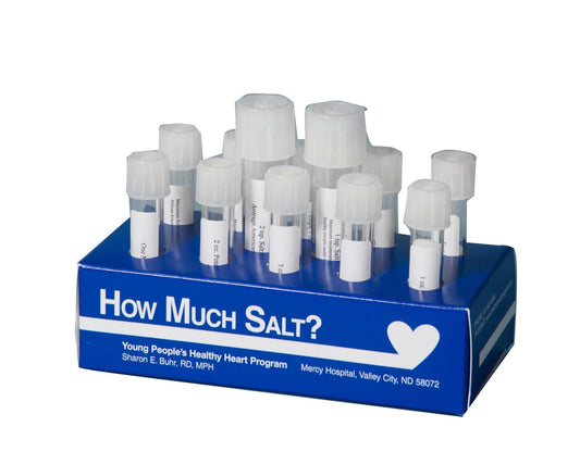 How Much Salt is In My Food - Test Tubes With Salt - Nutrition Education Visual for Heart Health