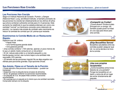 Scale Down Your Portions Handout Download PDF - Nutrition Education Store