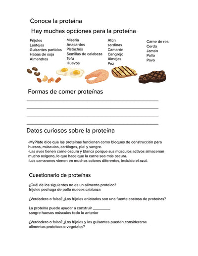 Spanish Elementary Workbook PDF - MiPlato - Download Printable PDF - Nutrition Education Store