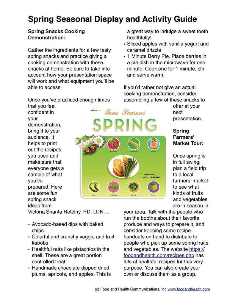 Spring Season Bulletin Board Banner 24" x 24" Square Banner for Bulletin Boards, Walls, and More - Nutrition Education Store