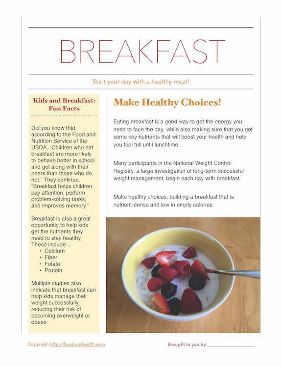 Start Your Day With Breakfast Poster - Nutrition Education Store