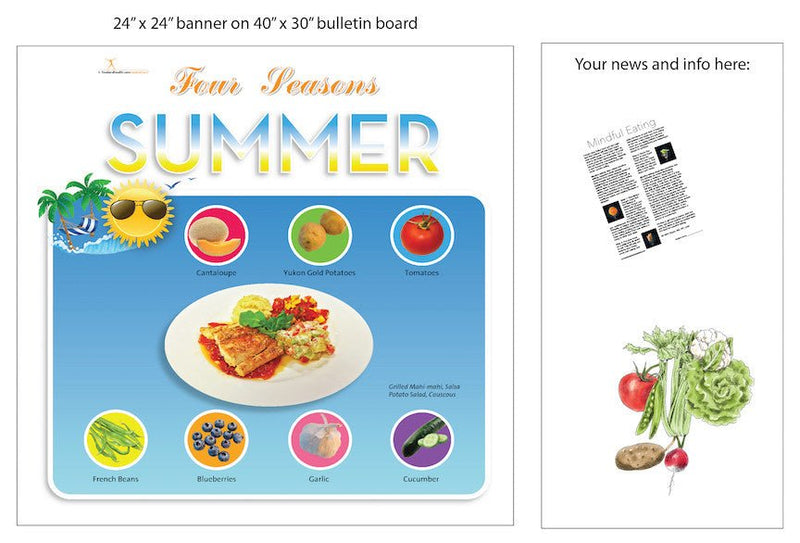Summer Season Bulletin Board Banner 24" x 24" Square Banner for Bulletin Boards, Walls, and More - Nutrition Education Store