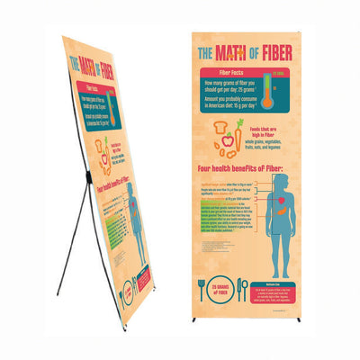 The Math of Fiber 24" x 62" Banner with Banner Stand - Health Fair Banner - Nutrition Education Store