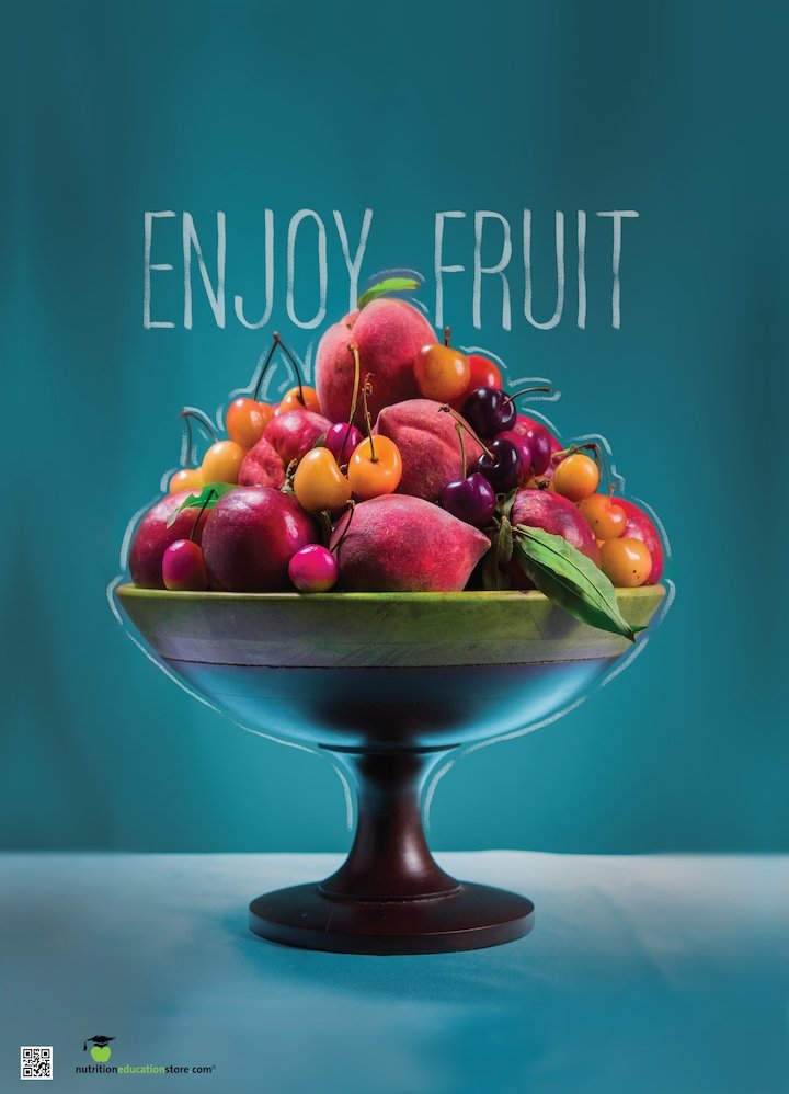 Tree Fruit Poster - Enjoy Fruit - Nutrition Poster - Food Photo Poster - Nutrition Education Store