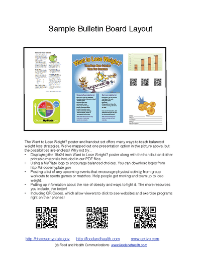 Want to Lose Weight? Burn More Calories... Poster Handouts Download PDF - Nutrition Education Store