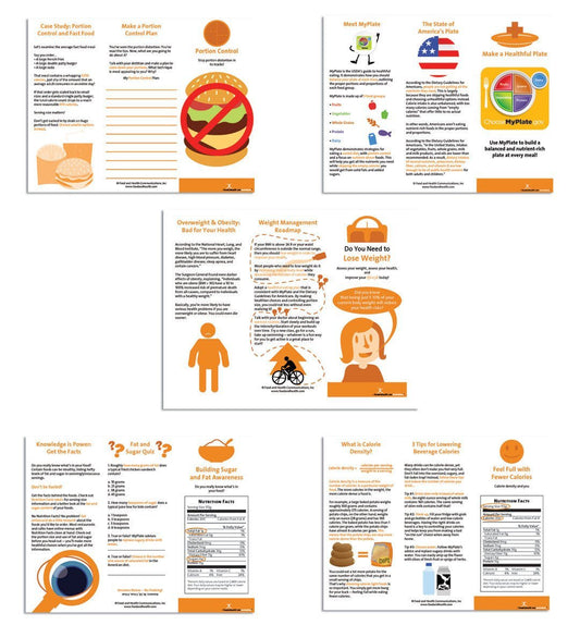 Weight Management Brochure Package 5 Sets 125 Brochures - Nutrition Education Store