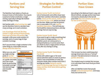 Weight Management Brochure Portion Control 25 Brochures - Nutrition Education Store