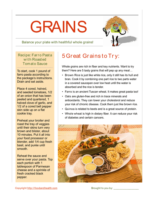 Whole Grain Illustration Poster - Nutrition Education Store