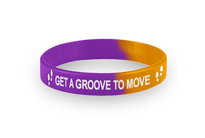 Youth Purple and Orange Get a Groove Wristbands Packs of 20 - Nutrition Education Store
